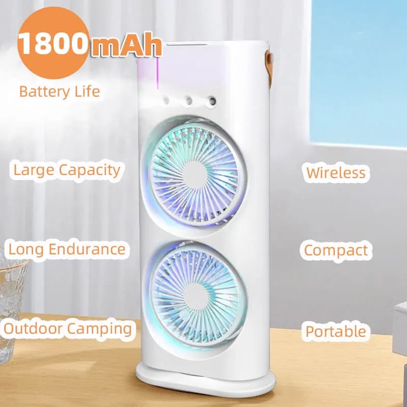 Portable Double-Ended Spray Fan | مروحة رذاذ محمولة مزدوجة الأطراف