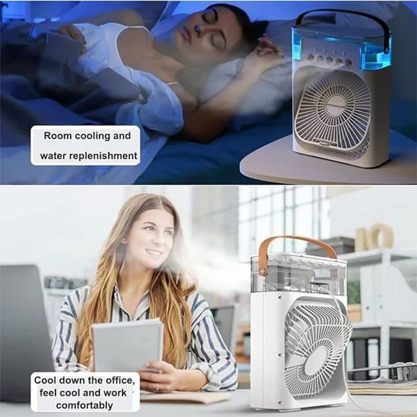Portable Ice Cooling Fan Buy 1 Get 1 Free | مبرد هواء محمول مع الثلج اشترِ قطعة واحصل على الثانية مجاناً